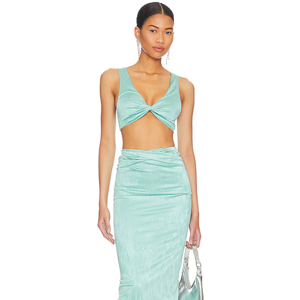 Superdown Joana Maxi Skirt Set in Teal